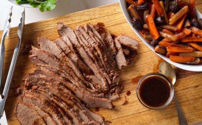 Beef Brisket with Savory Carrots & Dried Plums