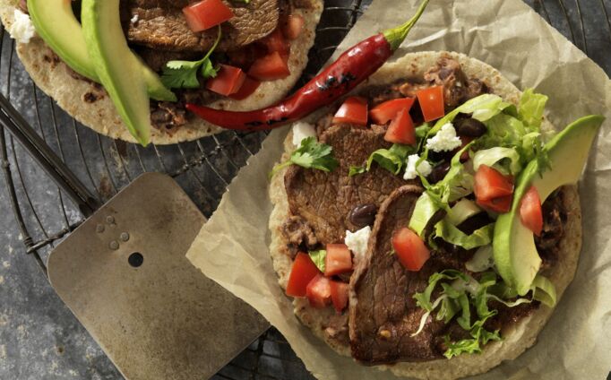 Beef Steak & Black Bean Soft Tacos