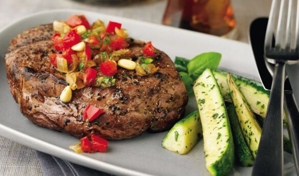 Blackstrap Steaks with Caramelized Onions