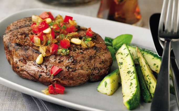 Blackstrap Steaks with Caramelized Onions