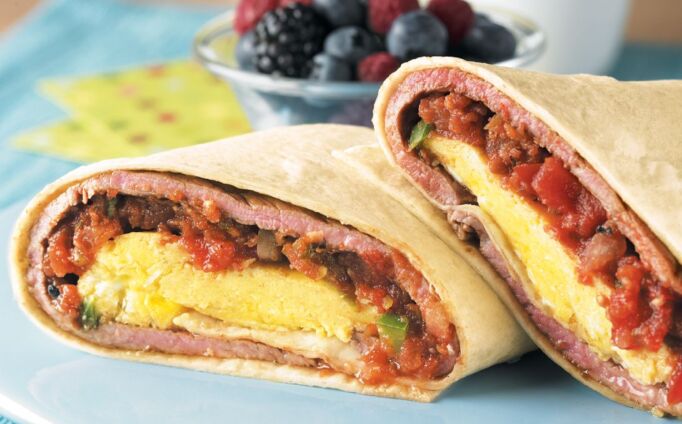 Breakfast Beef Burritos