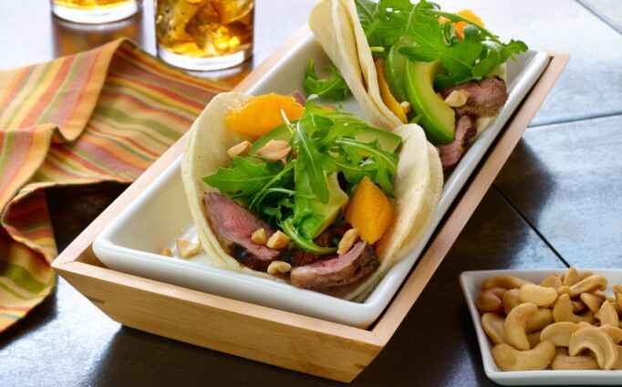 Cali-Caribbean Steak Street Tacos