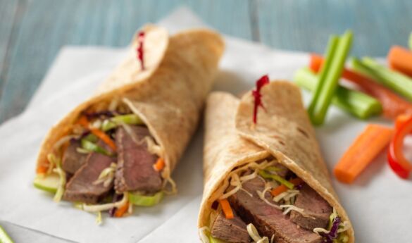 Mu Shu Steak & Apple Wraps