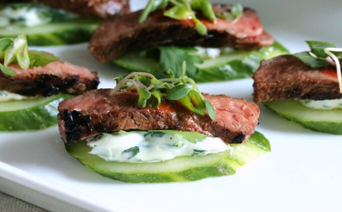 Spicy Korean Beef & Cucumber Appetizer